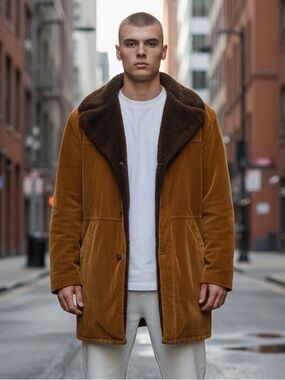 Vintage 70s Men’s Westminster Club Corduroy Sherpa Lined Rancher  Jacket 44 Tall